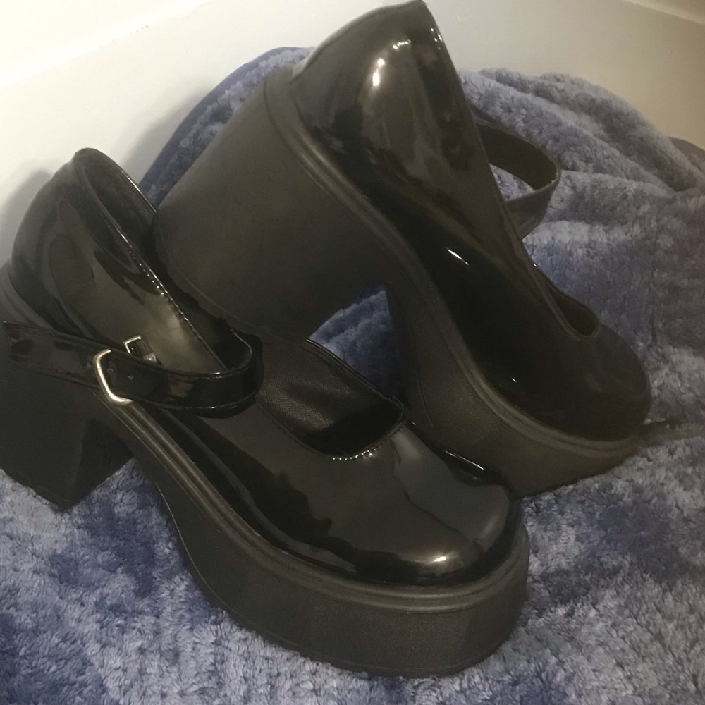 Black Platform Mary Jane Shoes